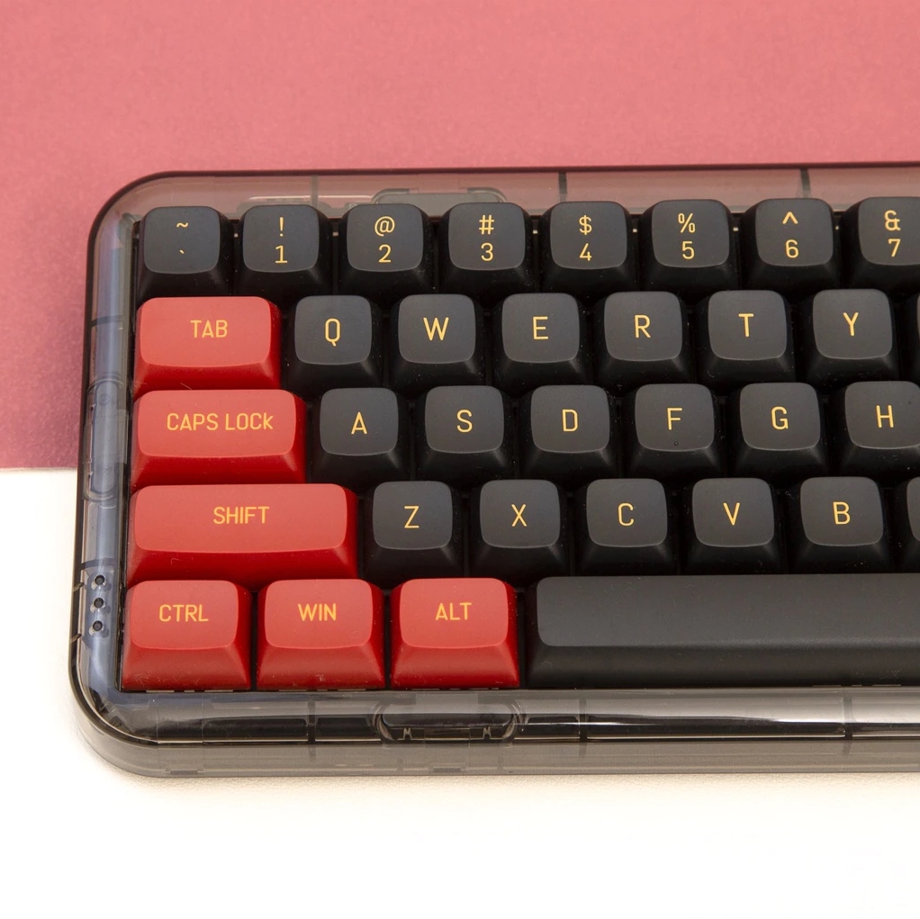 Black and Red with Yellow Legend MSA/CSA Profile Keycaps