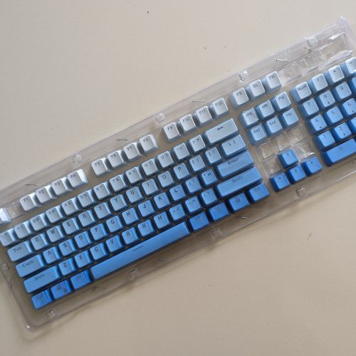 Blue gradient Shine through backlit supported PBT Double shot OEM keycaps
